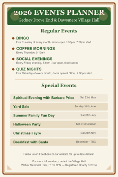 2026 Events Planner